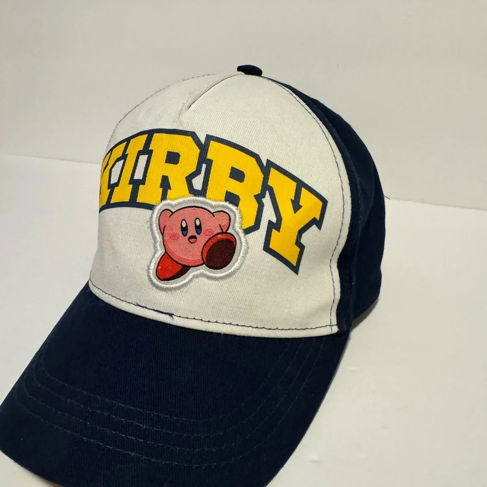 Kirby Nintendo Baseball Hat Blue White 100% Cotton Adjustable One Size